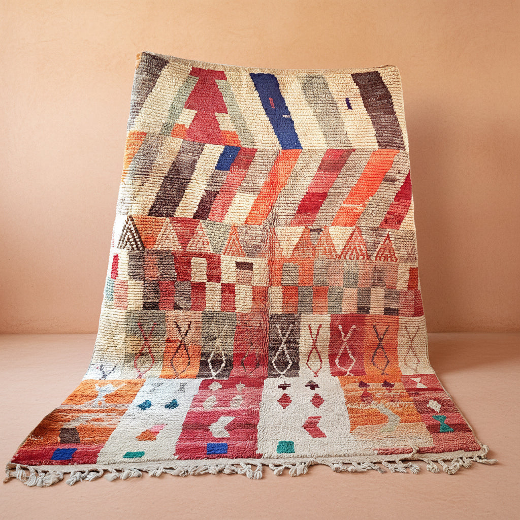 Boujaad Berber Teppich bunt 200x300 – Touda Artisans