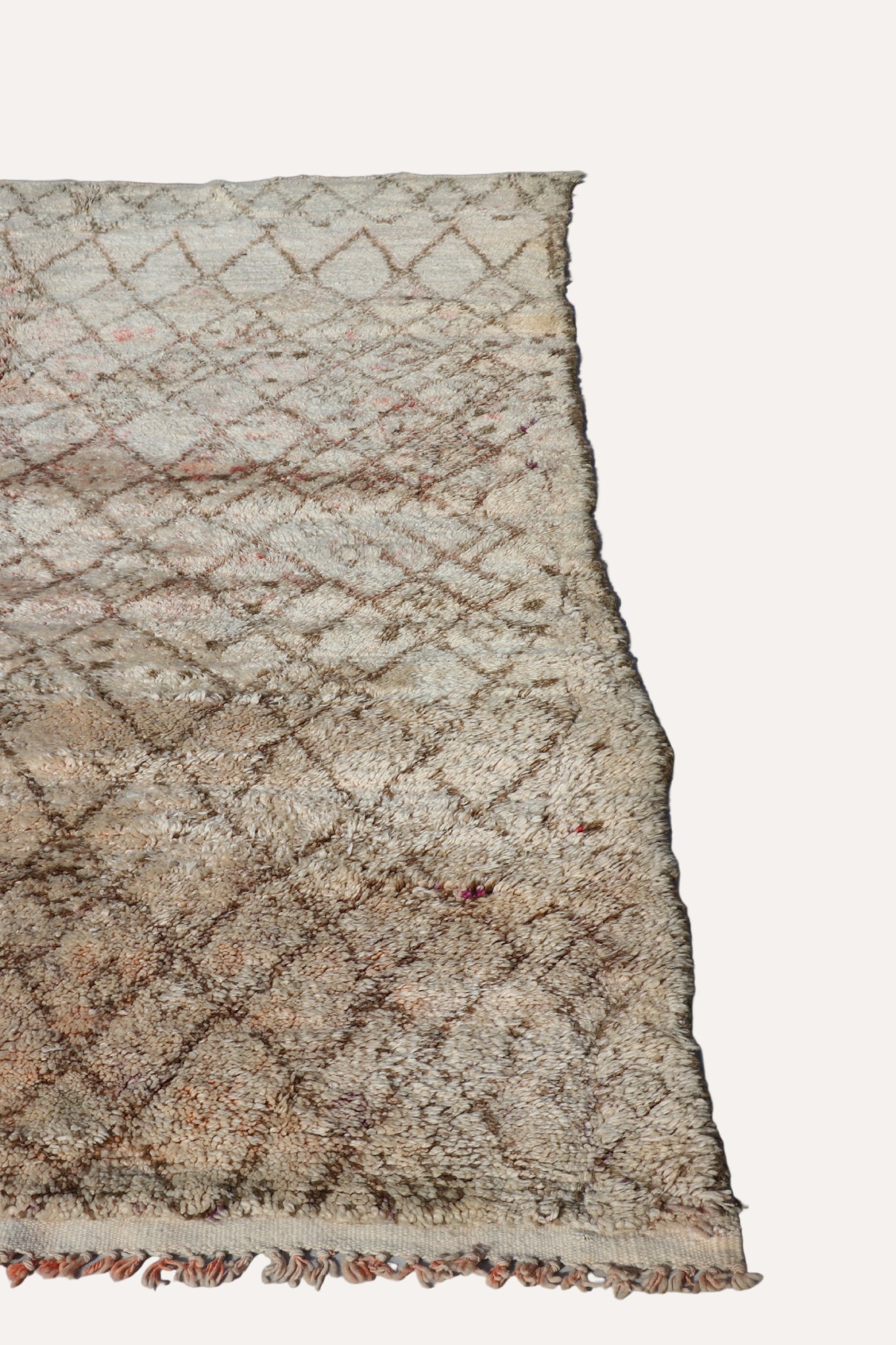 Vintage Beni Ourain Berberteppich 198x268 cm Rauten