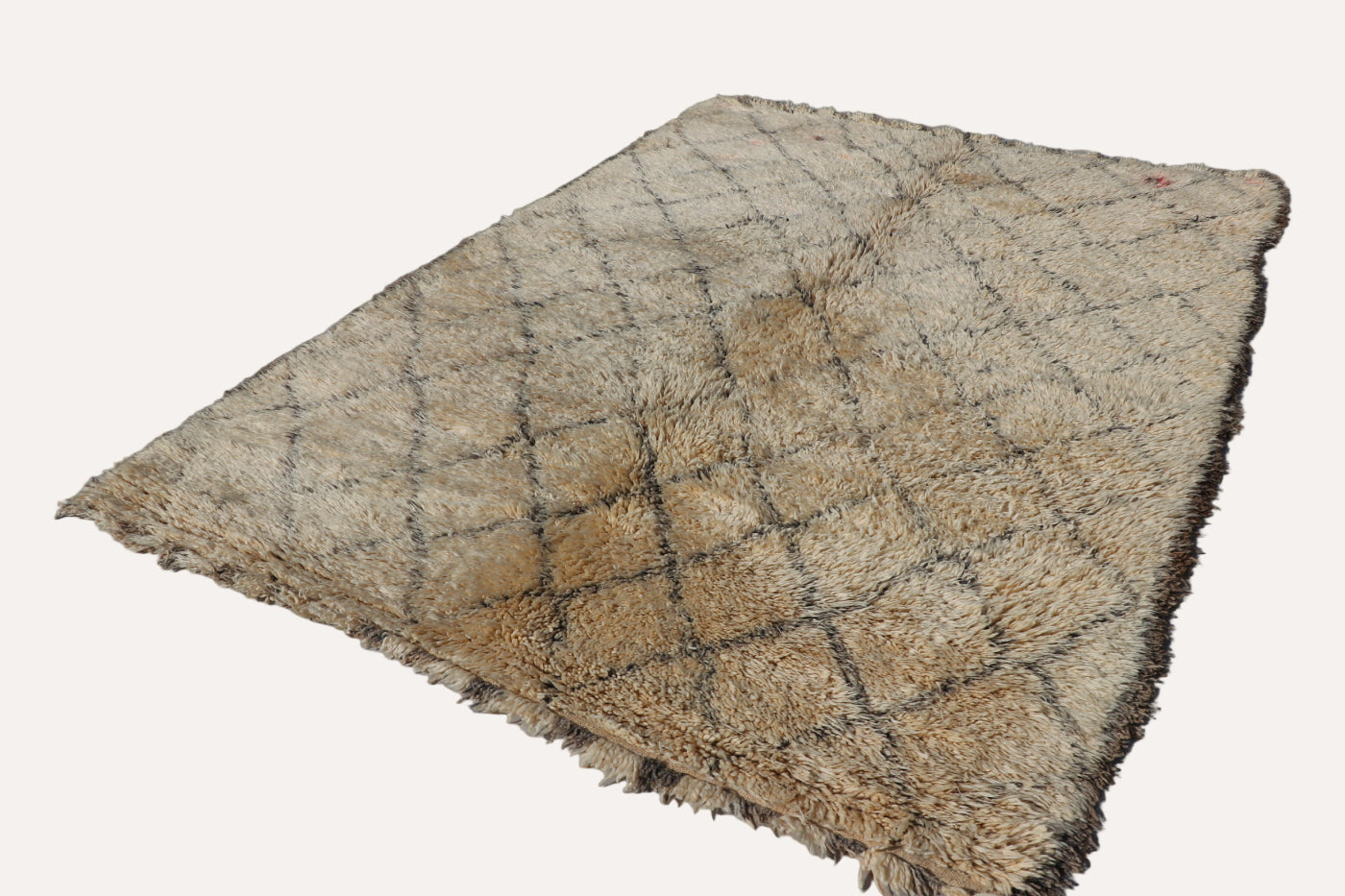 Vintage Beni Ourain Berberteppich 204x306 cm Rauten