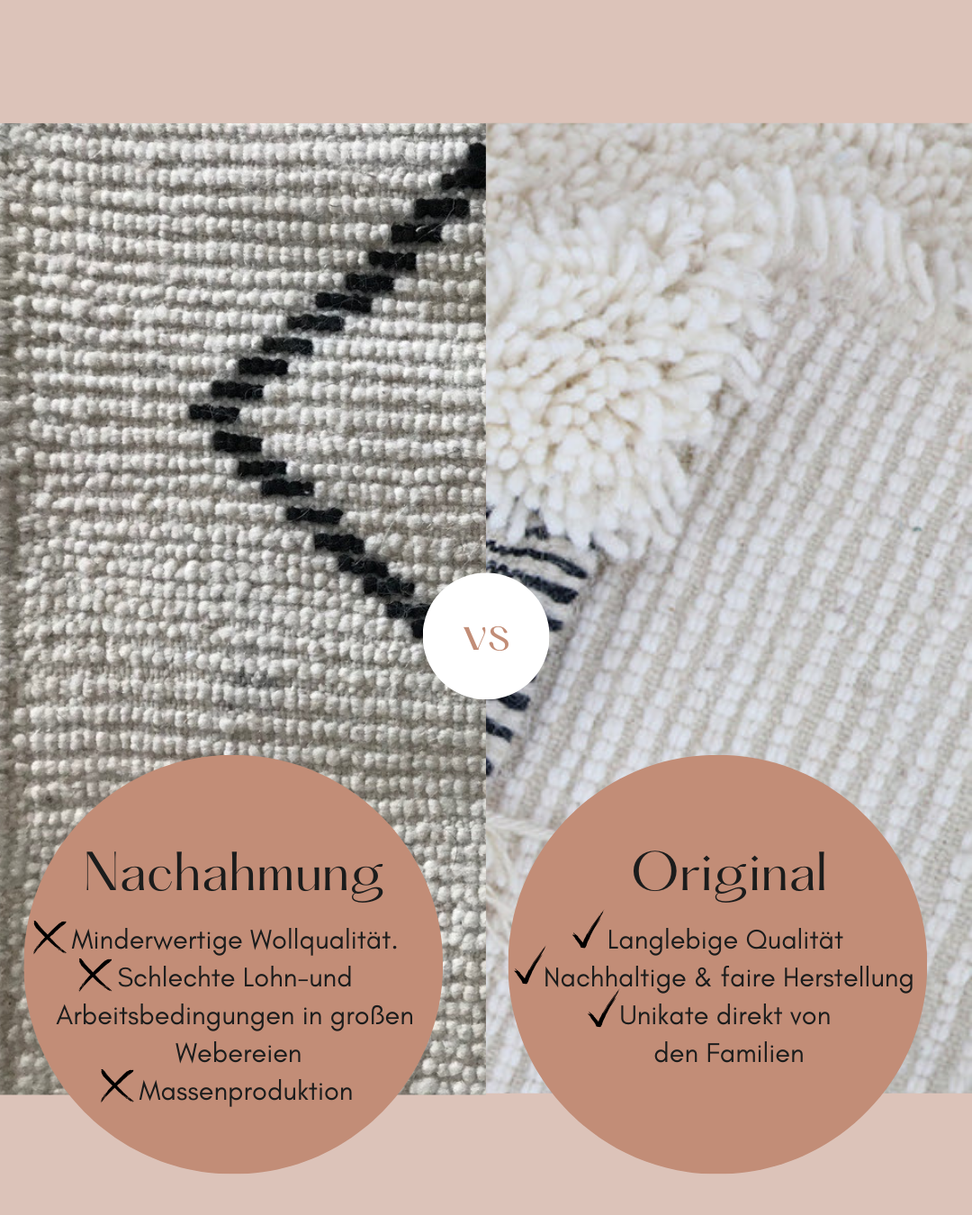 Cremefarbener Beni Ourain Teppich 172x223 cm