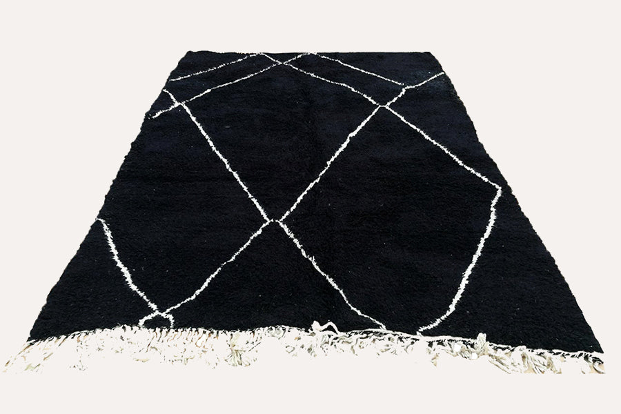 Beni Ourain Wollteppich Layl schwarz ab 70x140 cm