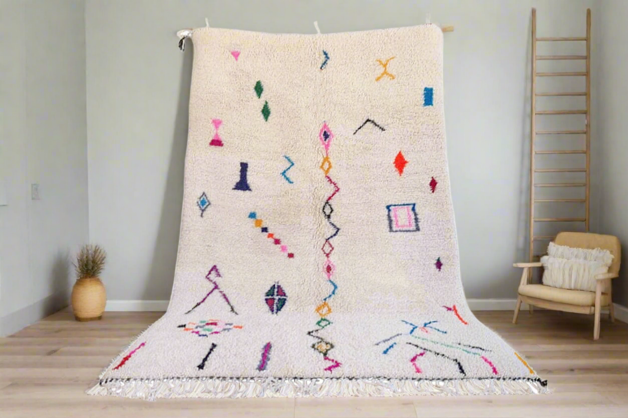 Beni Ourain diamond pattern black from 60x90 cm