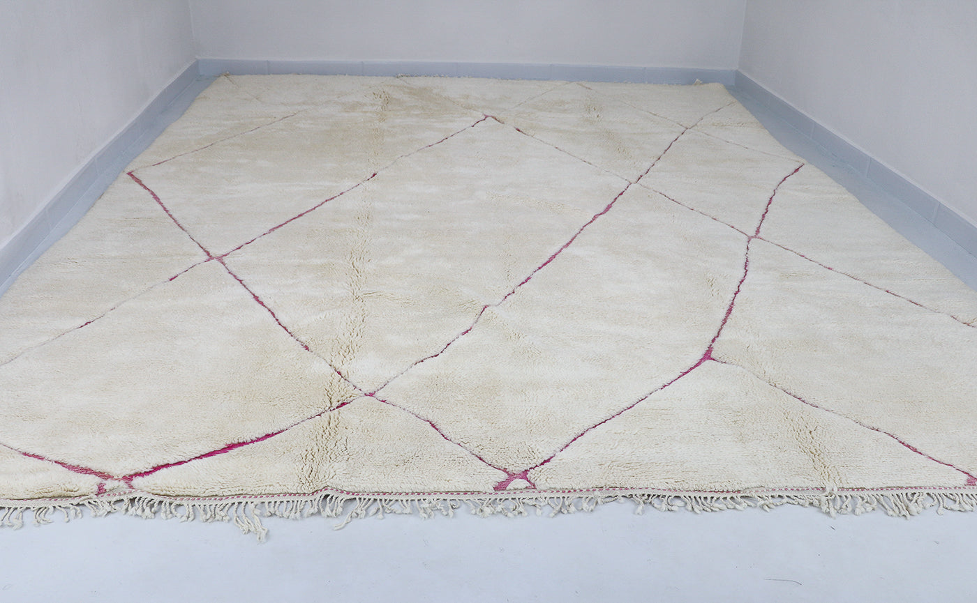 Berberteppich Beni Mrirt gewaschenes Pink 325x400 cm