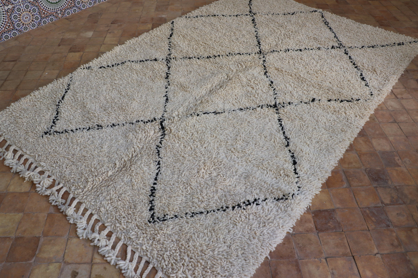 Beni Ourain Teppich 152x237 cm Rauten