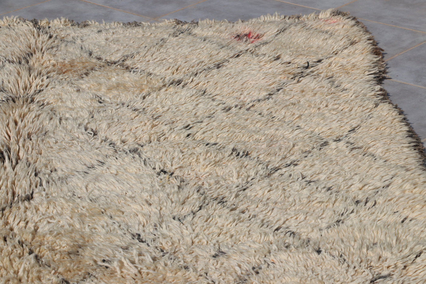 Vintage Beni Ourain Berberteppich 204x306 cm Rauten