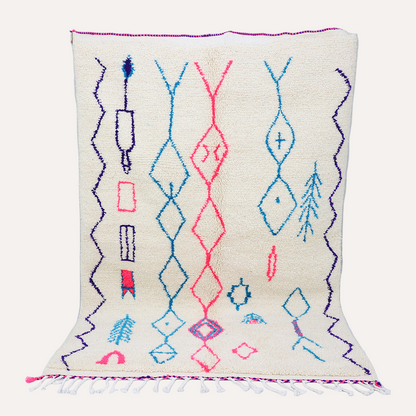 Beni Ourain diamond pattern black from 60x90 cm