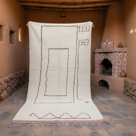 Azilal Teppich Art Painting abstraktes muster grau pink braun