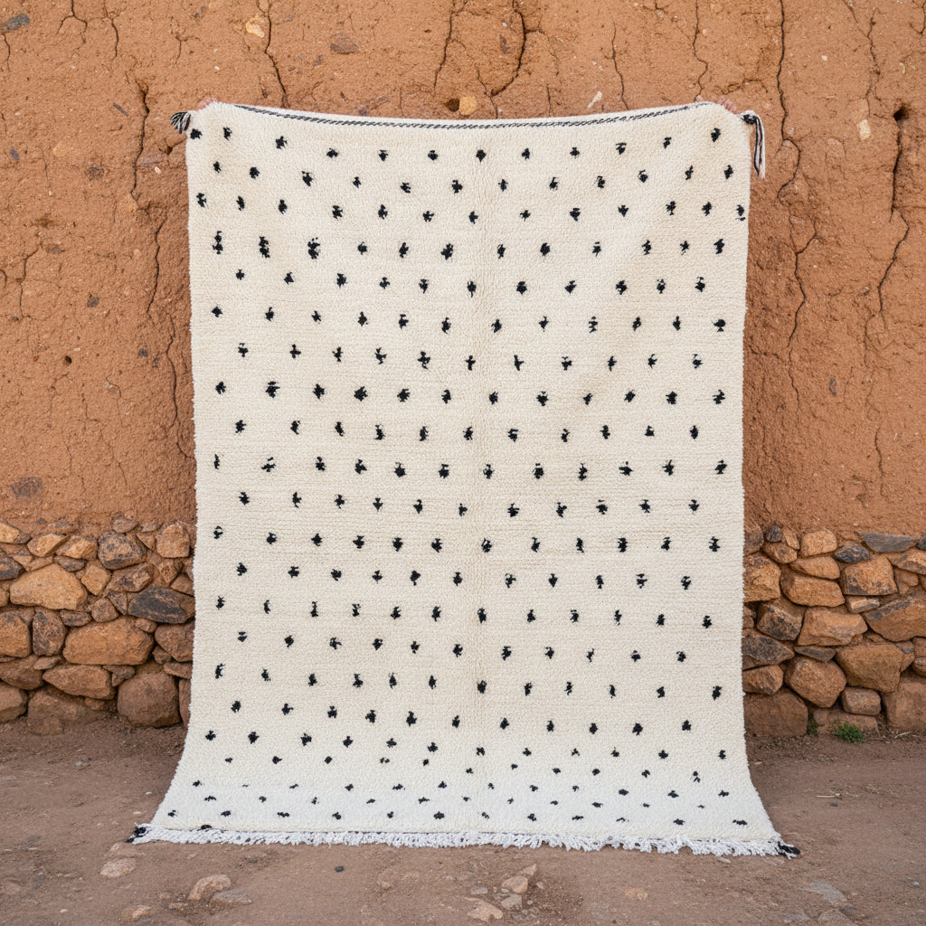 Marokkanischer Teppich Azilal Black Dots