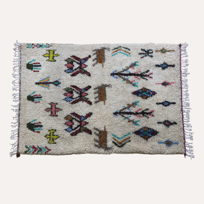 Azilal bunter Berber Teppich mit Berbersymbolen original