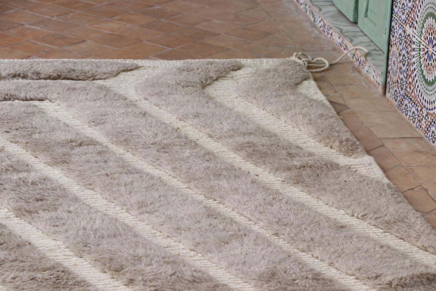 Beni Mrirt Berber Teppich Taupe 208x317 cm
