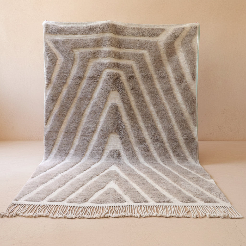 Beni Mrirt Berber Teppich Taupe 208x317 cm