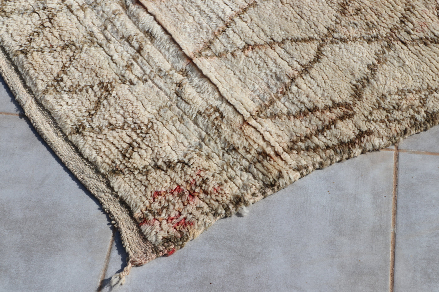 Vintage Beni Ourain Berberteppich 198x268 cm Rauten