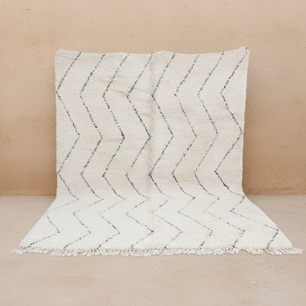 Beni Ourain Teppich Zickzack-Muster Wollteppich in Premium Qualität