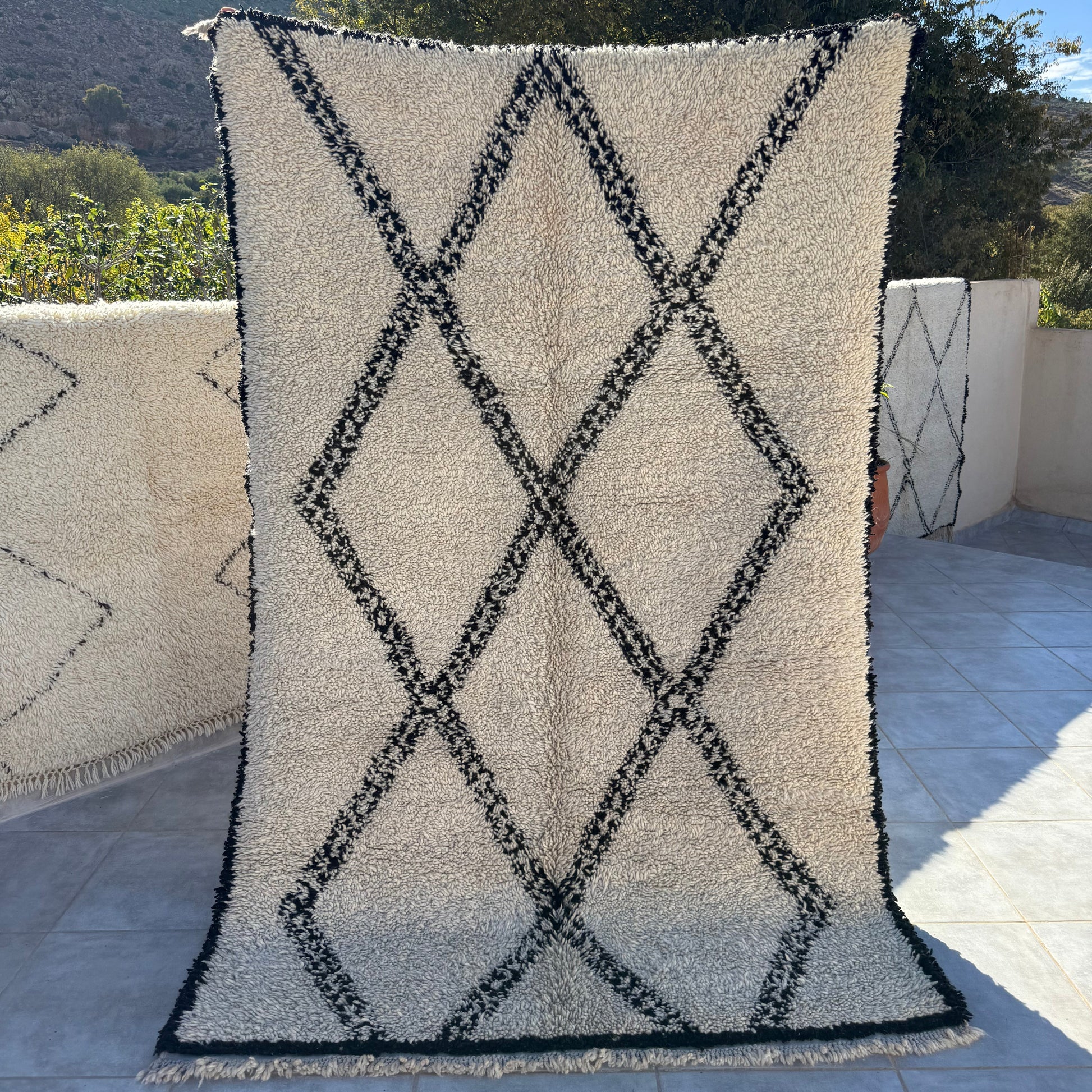 Detailreicher Beni Ourain komplexes, altes Muster