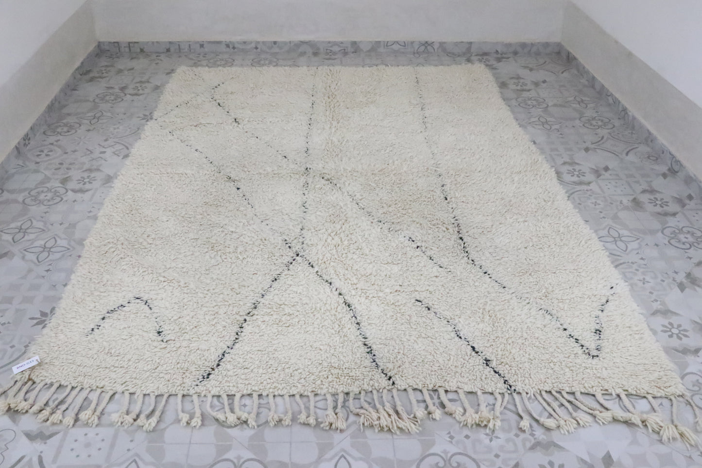 Beni Ourain Berberteppich Linien 225x317 cm