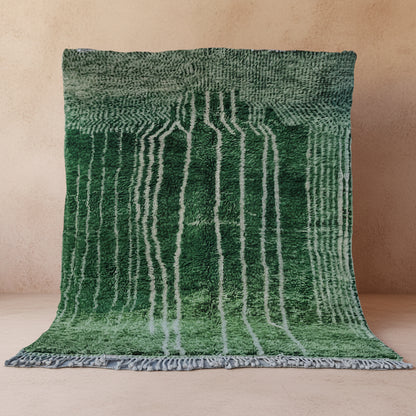 Original Berber Teppich aus Marokko in Dunkelgrün - Premiumqualität