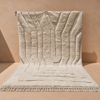 Beni Mrirt Rug "Big White" from 28 × 55 in