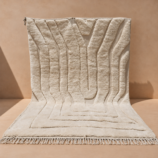 Beni Mrirt Rug "Big White" from 28 × 55 in