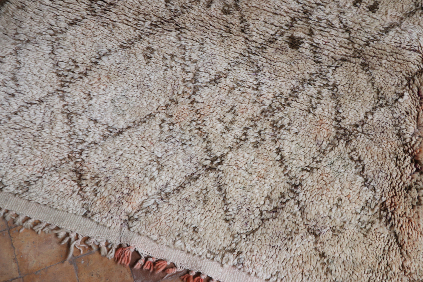 Vintage Beni Ourain Berberteppich 198x268 cm Rauten