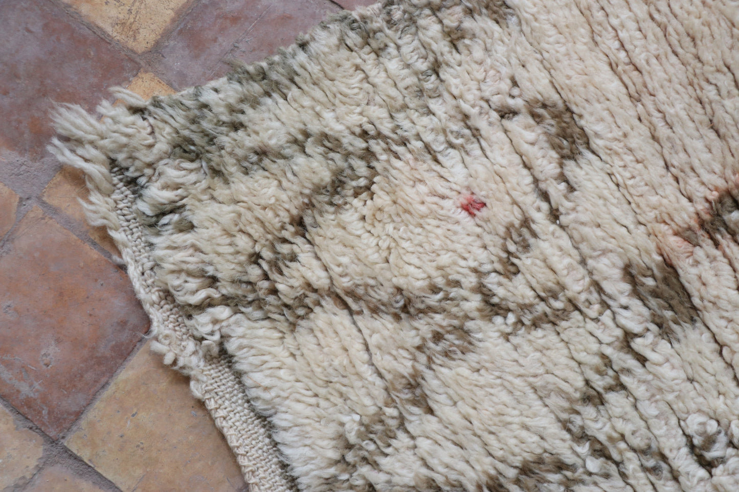 Vintage Beni Ourain Berberteppich 198x268 cm Rauten