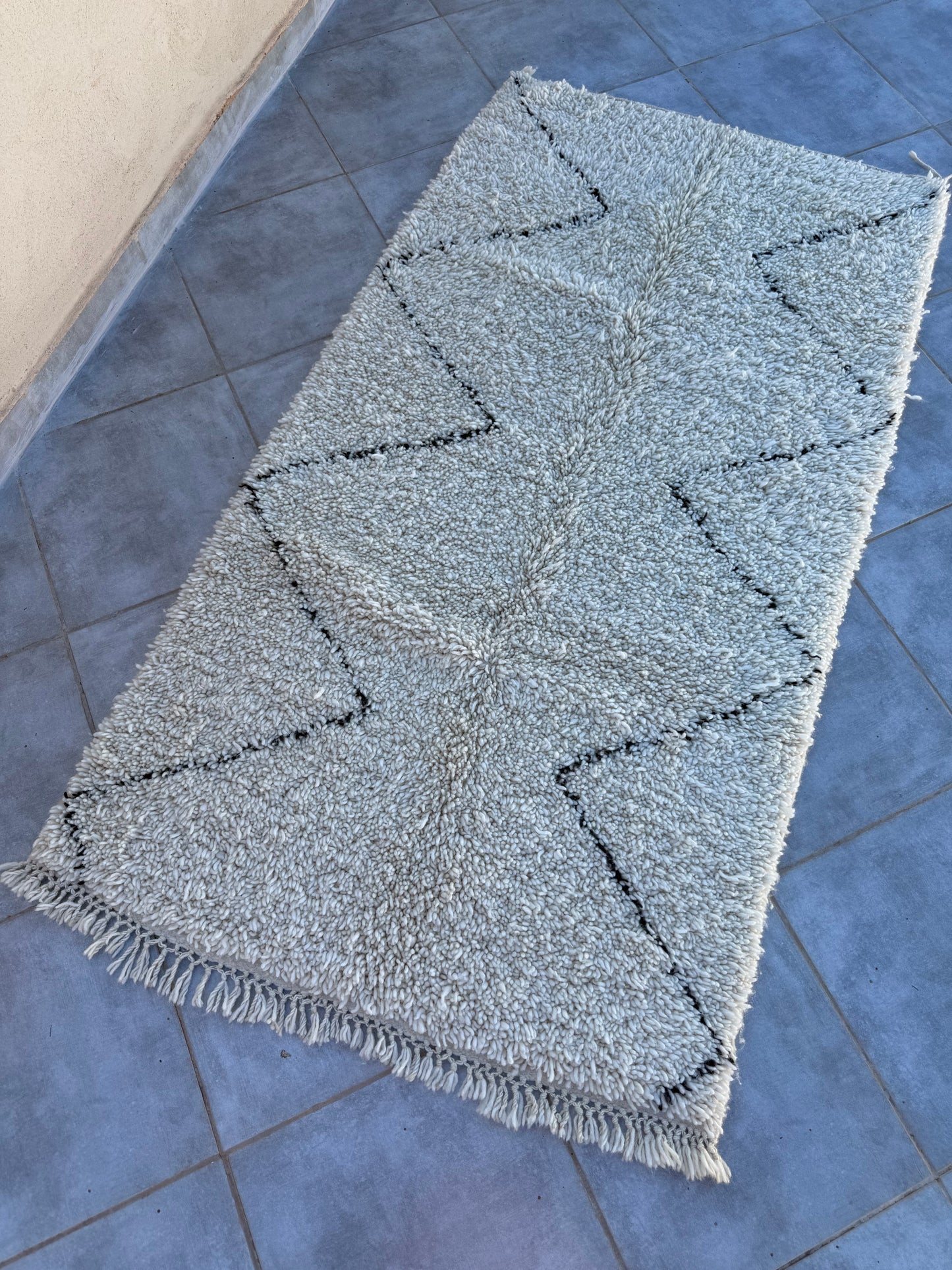 Beni Ourain Teppich schlicht 107x298 cm