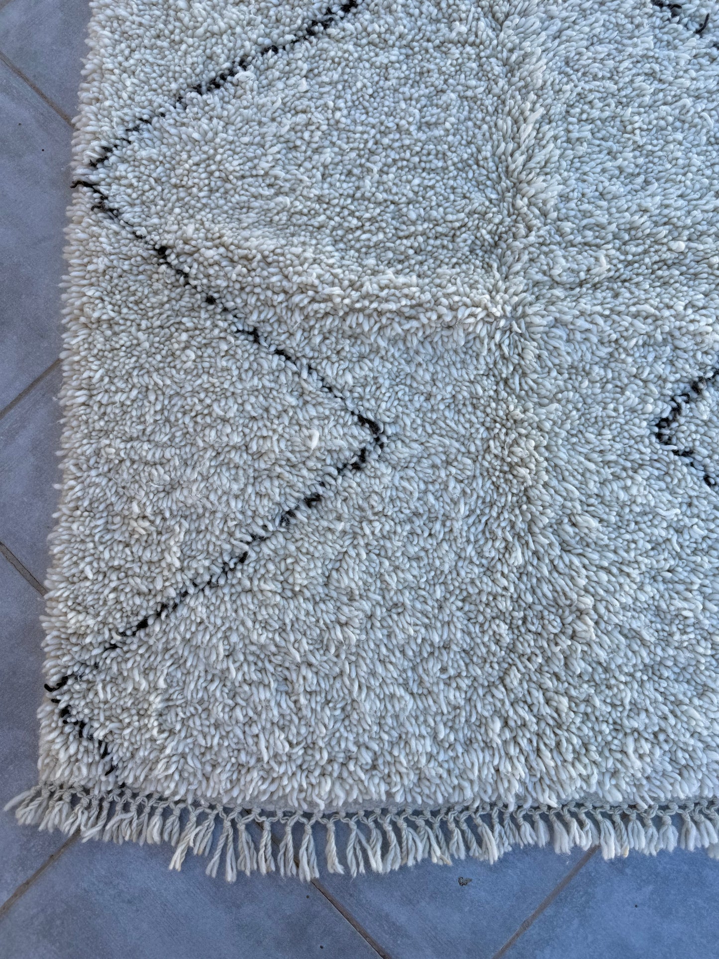 Beni Ourain Teppich schlicht 107x298 cm