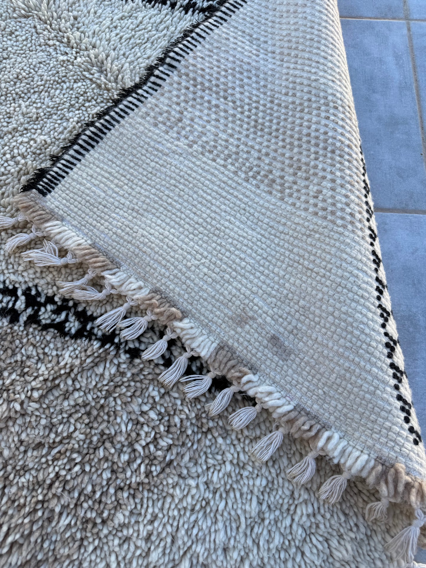 Beni Ourain Teppich Natural Wool 120x216 cm