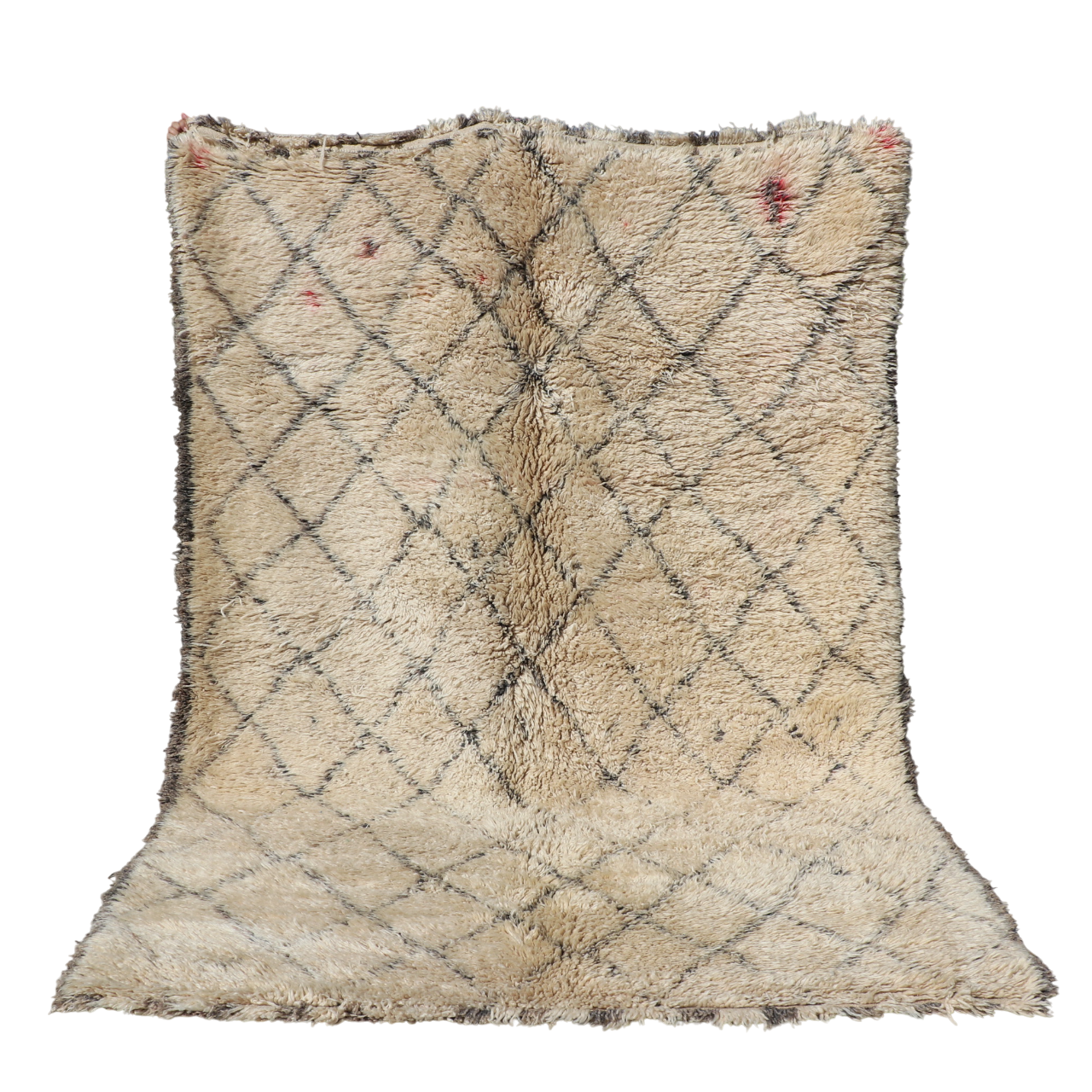 Vintage Beni Ourain Berberteppich 204x306 cm Rauten