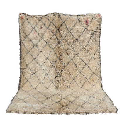 Vintage Beni Ourain Berberteppich 204x306 cm Rauten