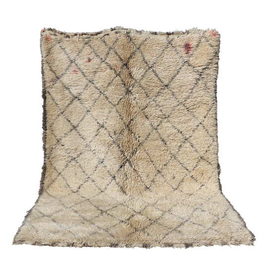 Vintage Beni Ourain Berberteppich 204x306 cm Rauten