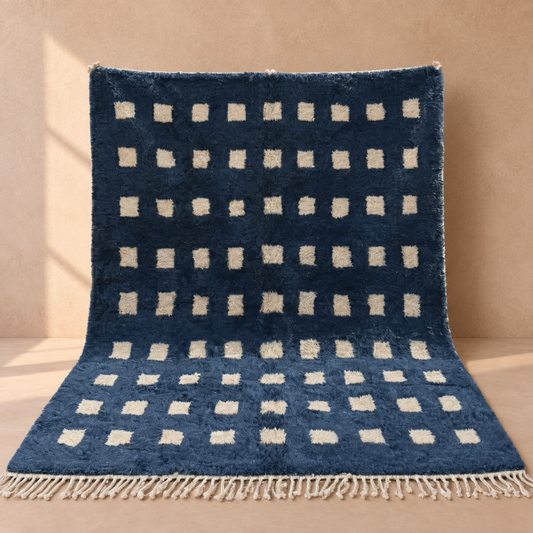 Beni Mrirt Teppich Indigo Grid ab 70x140 cm