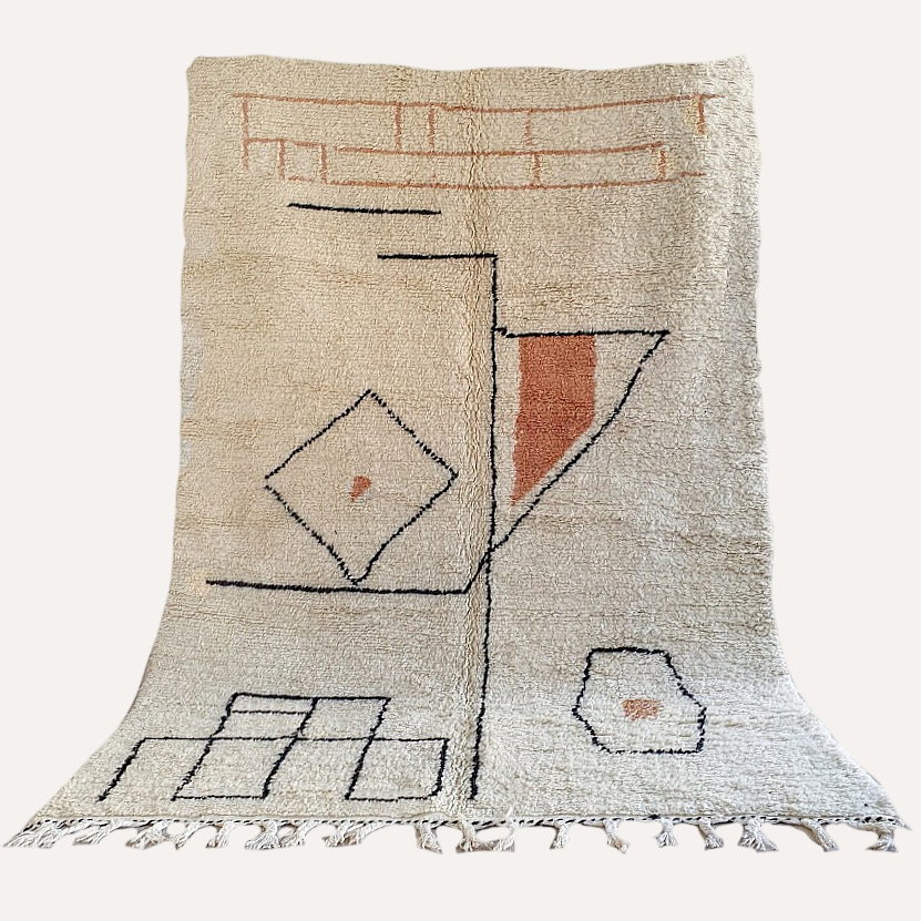 Marokkanischer Teppich Azilal beige braun schwarz