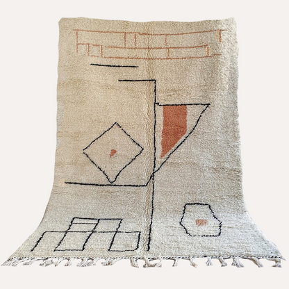 Marokkanischer Teppich Azilal beige braun schwarz