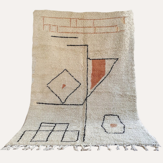 Marokkanischer Teppich Azilal beige braun schwarz