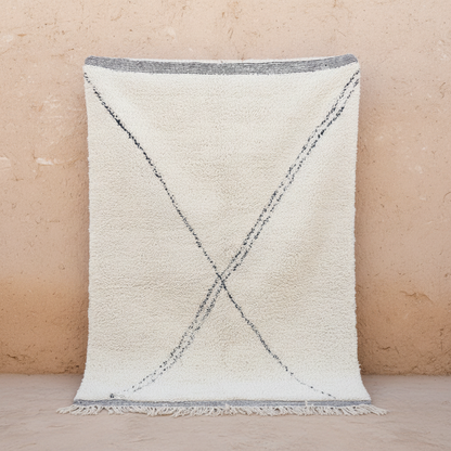 Teppich aus Marokko "Beni Ourain" mit schlichtem Linienmuster