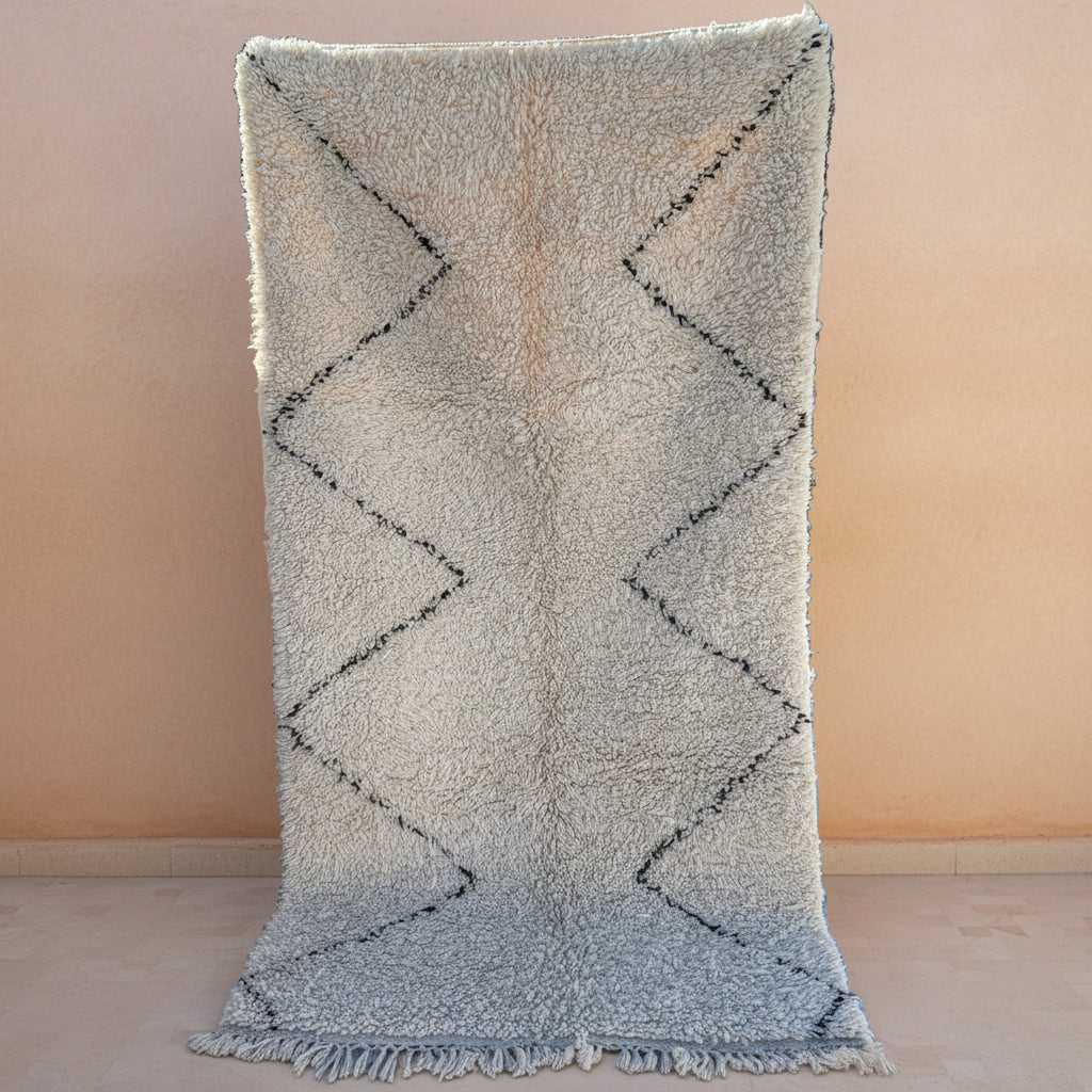 Teppich aus Marokko in weiss schwarz Beni Ourain Original