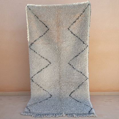 Teppich aus Marokko in weiss schwarz Beni Ourain Original