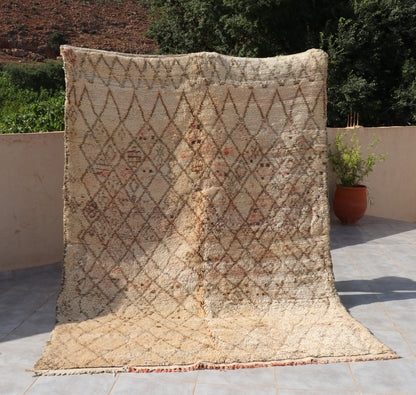 Vintage Beni Ourain Berberteppich 198x268 cm Rauten