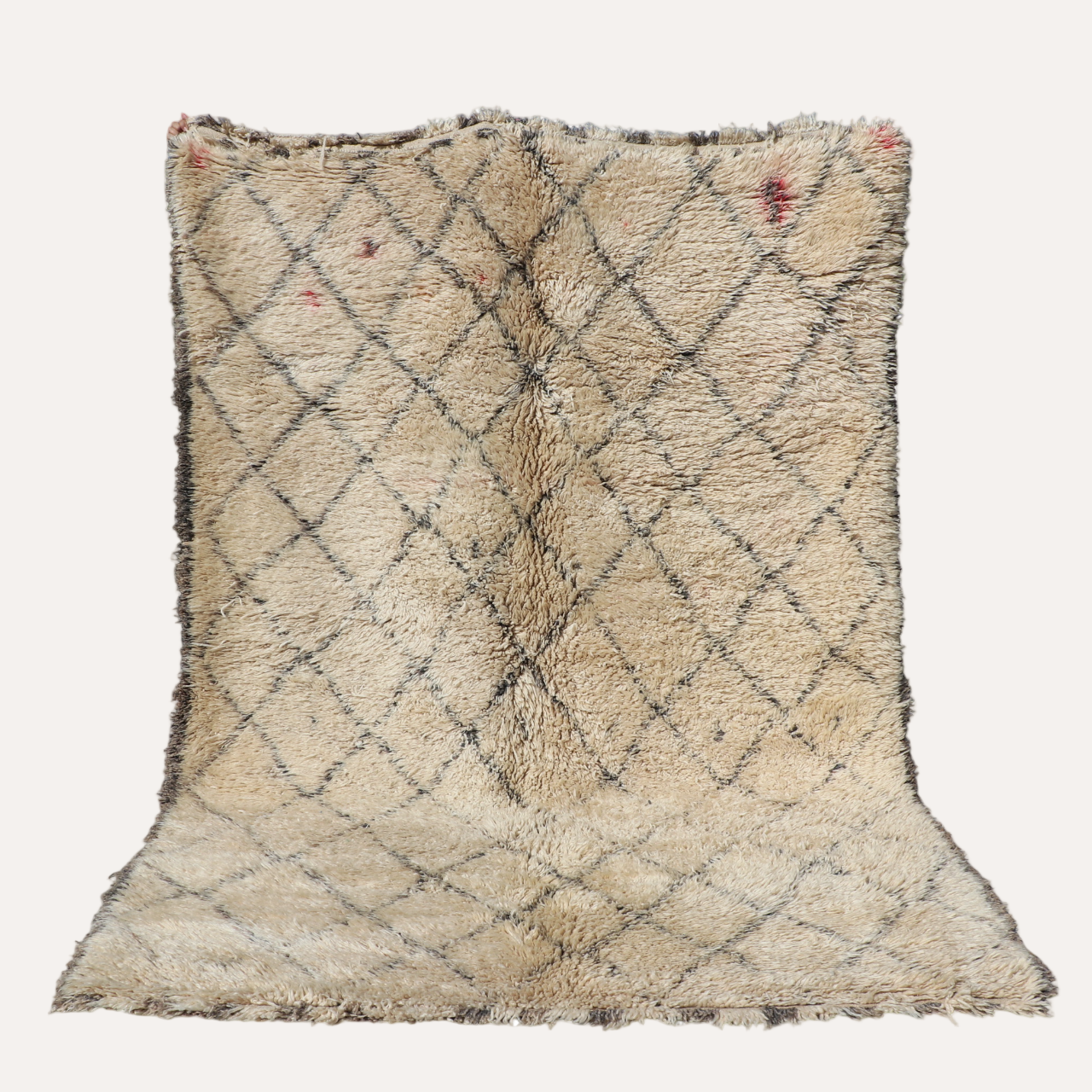 Vintage Beni Ourain Berberteppich 204x306 cm Rauten