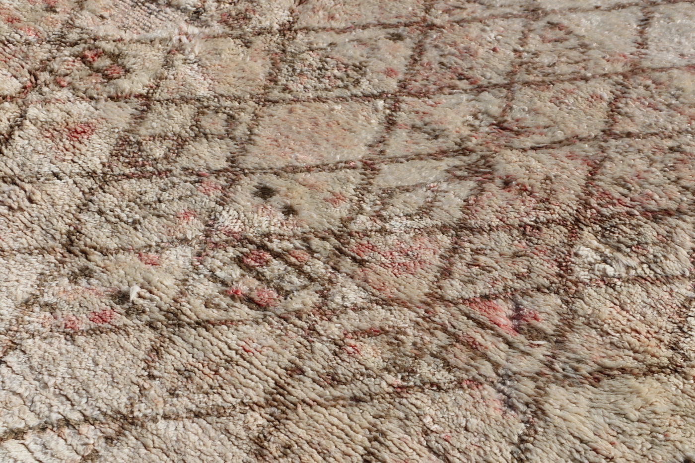 Vintage Beni Ourain Berberteppich 198x268 cm Rauten