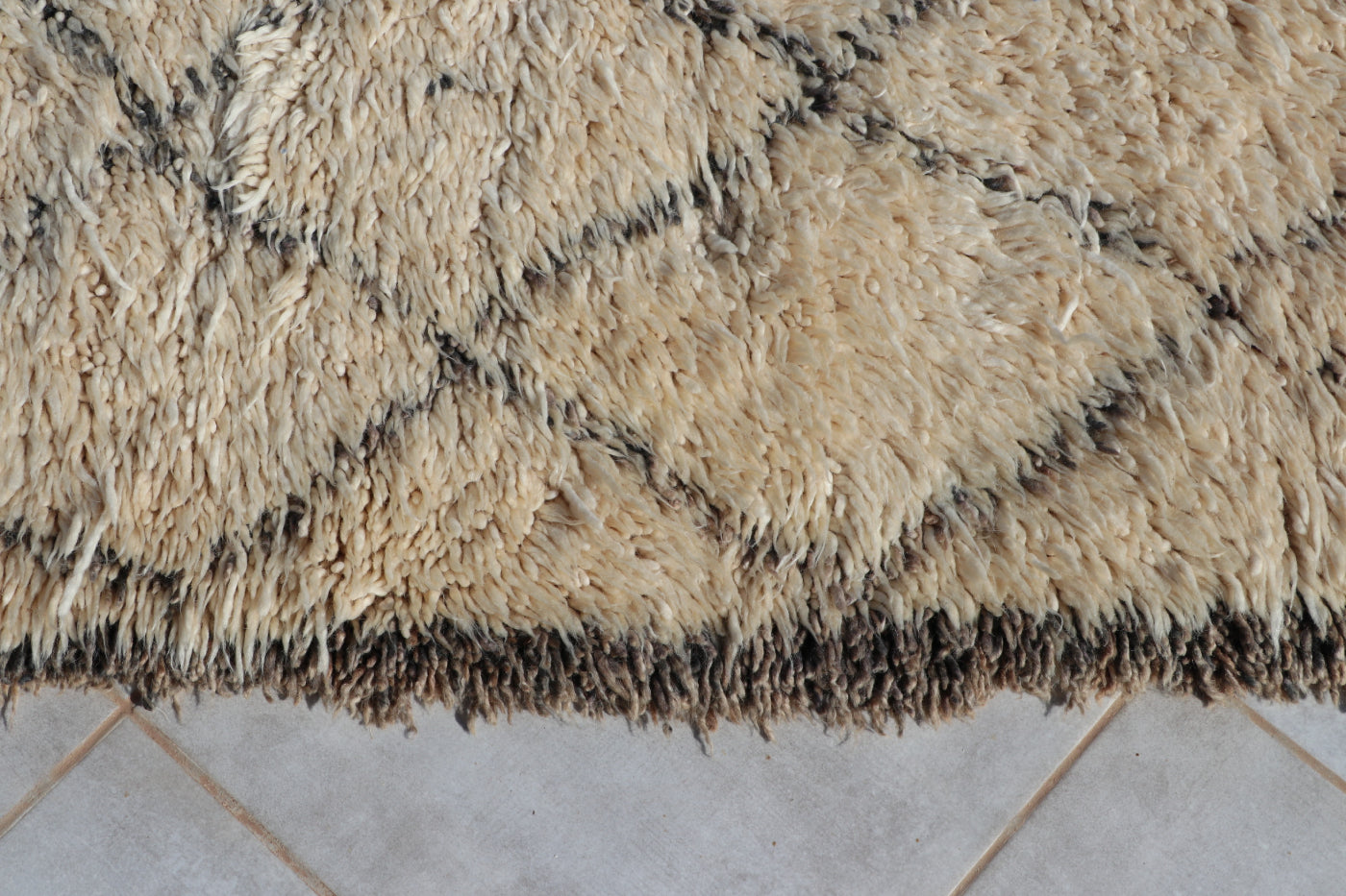 Vintage Beni Ourain Berberteppich 204x306 cm Rauten