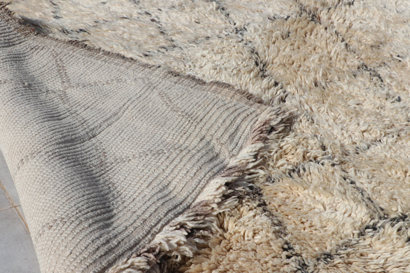 Vintage Beni Ourain Berberteppich 204x306 cm Rauten