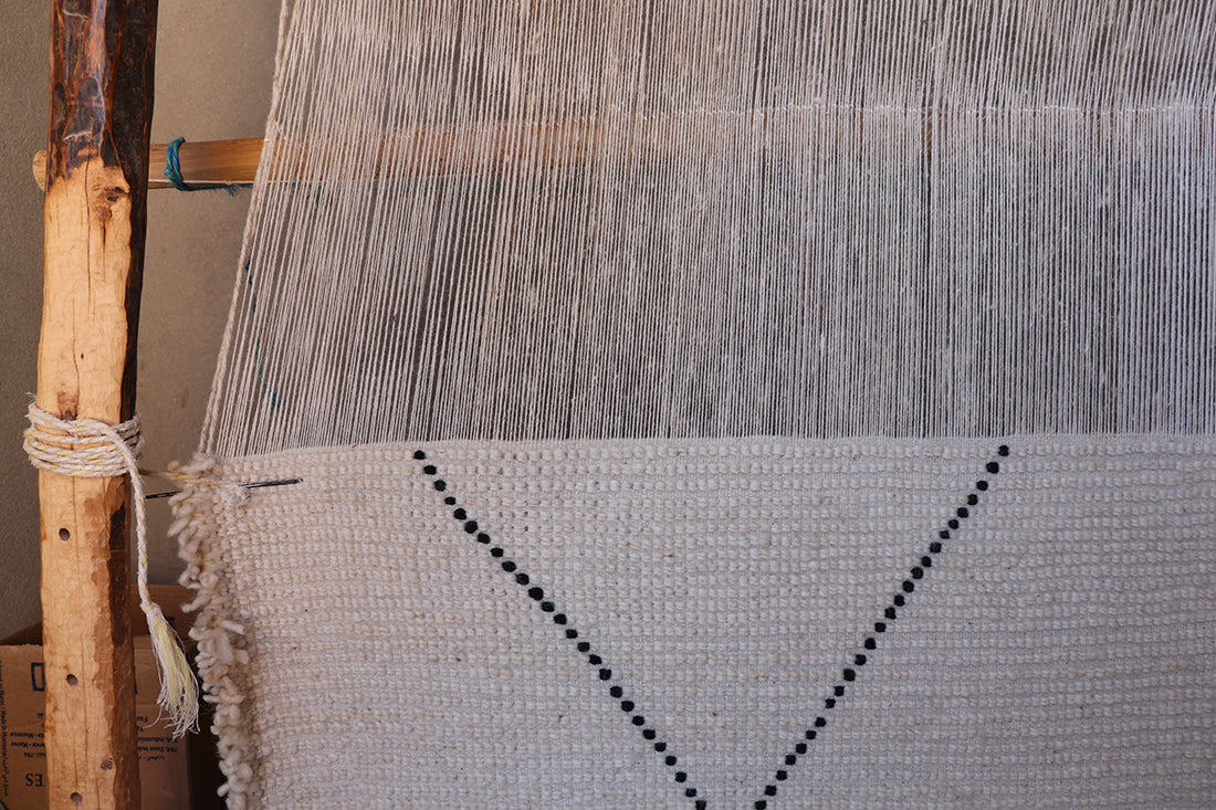 Beni Ourain Berberteppich mit Gravurlinien 62x110 cm
