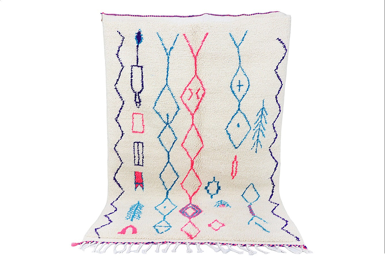Beni Ourain diamond pattern black from 60x90 cm
