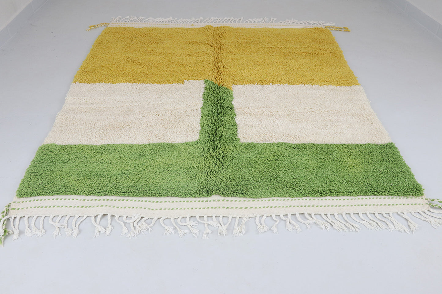 Azilal carpet green yellow 185x230 cm