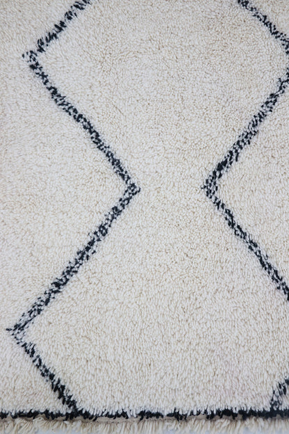 Beni Ourain Diamantmuster schwarz Wollteppich ab 60x90 cm