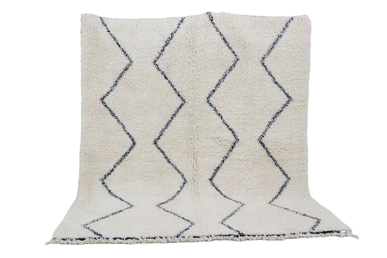 Beni Ourain Diamantmuster schwarz Wollteppich ab 60x90 cm