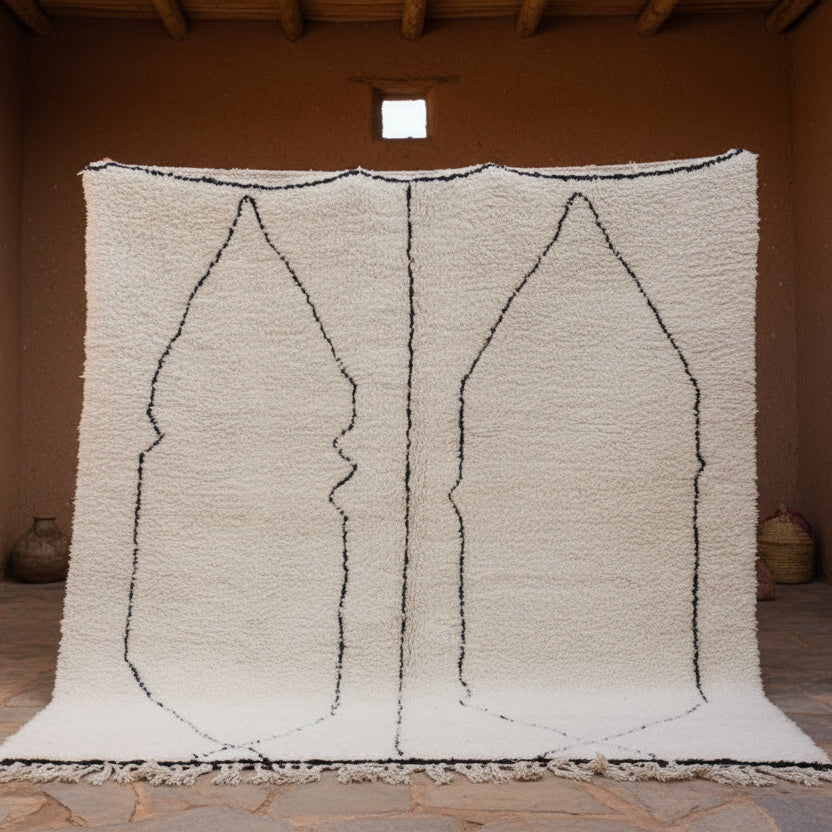 Handgfertigter original Beni Ourain Isli & Tislit