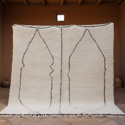 Handgfertigter original Beni Ourain Isli & Tislit