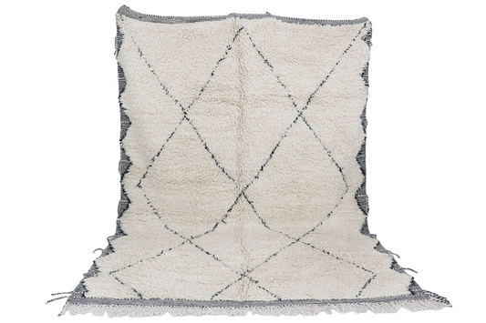 Beni Ourain with woven edge 215x305 cm